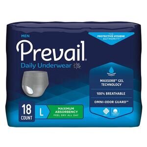 Prevail Disposable Underwear Male Large Maximum 18 Ct